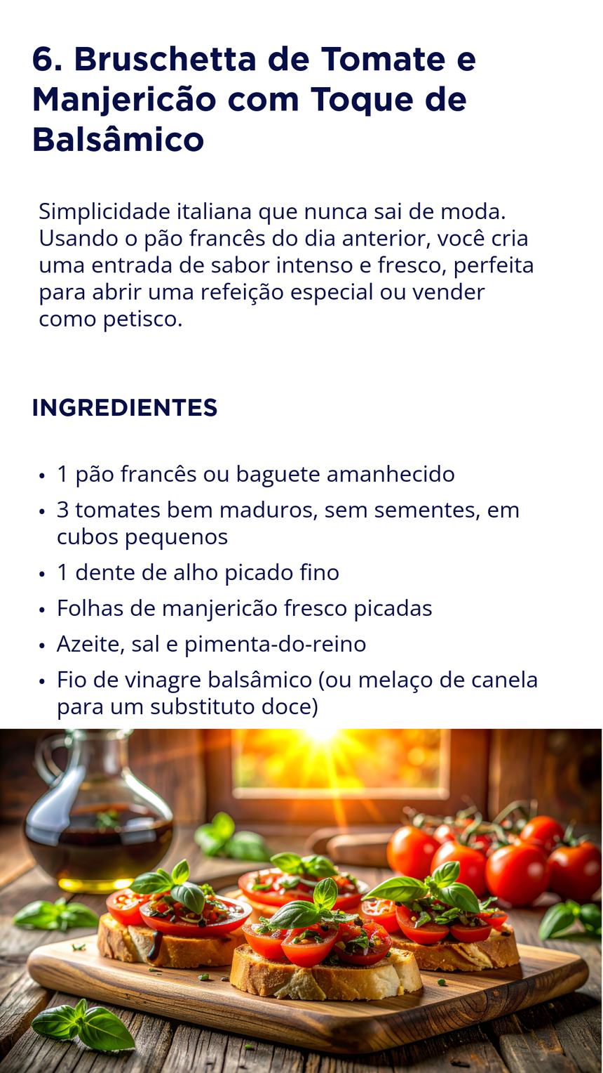 Bruschetta de Tomate e Manjericão — receita