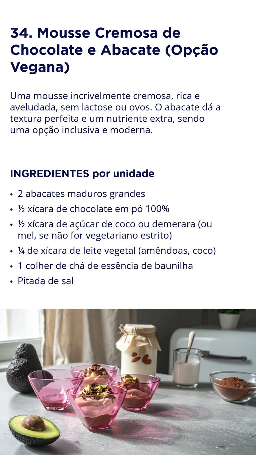Mousse de Chocolate e Abacate — receita